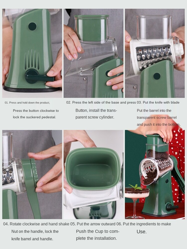 Multifunctional chopper hand roller rotary planer potato slicer