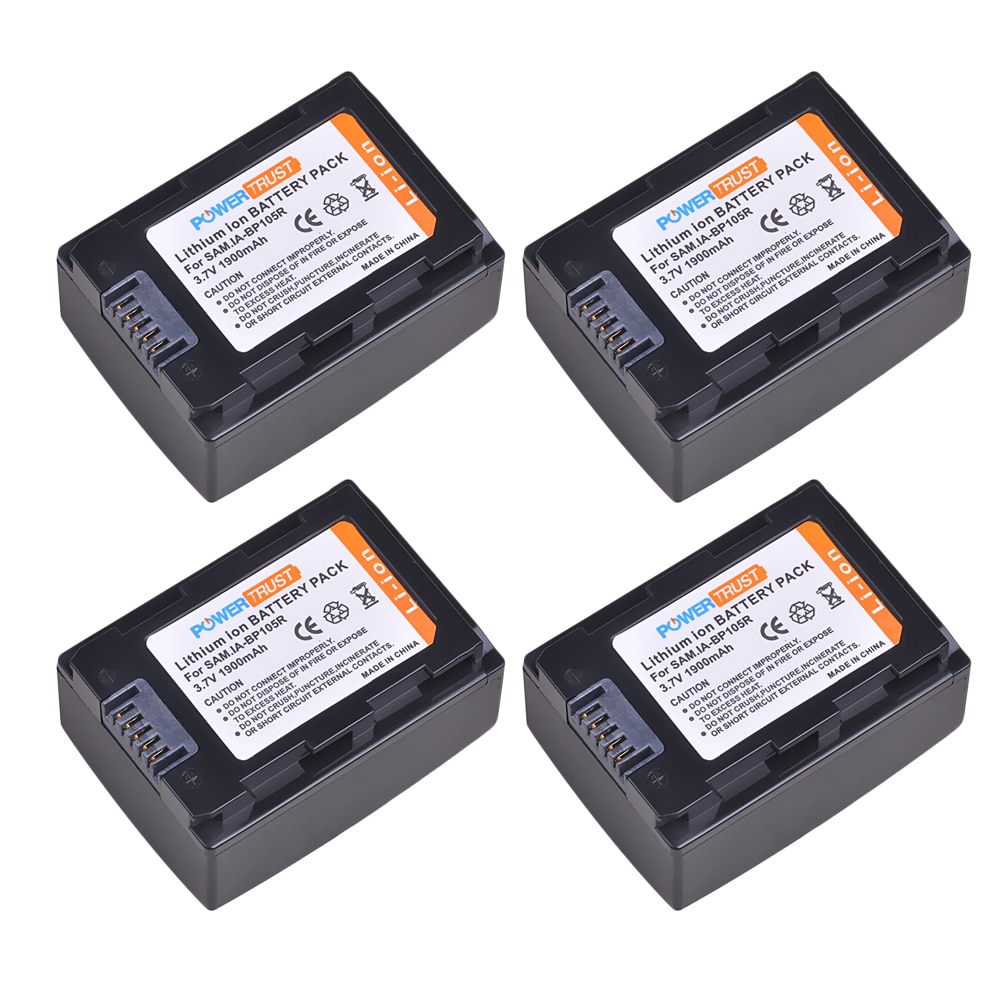 1X1900 mAh IA-BP105R BP105R Vervangende Batterij voor Samsung HMX-F80, HMX-F80BN, HMX-F80SN, HMX-F90, HMX-F90BN, HMX-F90WN