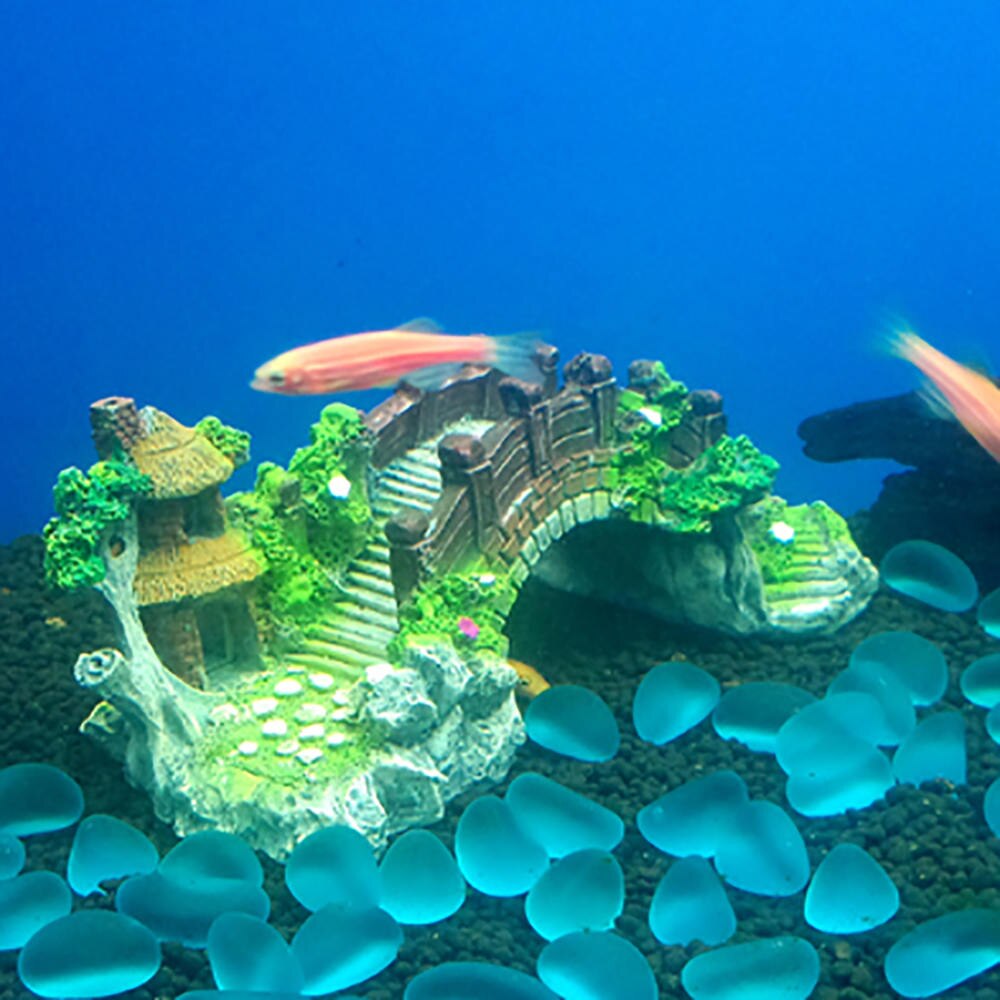 Décorations Aquariums pont aquarium | Accessoires de décoration, ornements de paysage, arbre pavillon, résine, décor de maison