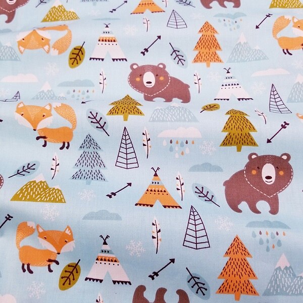 Kids 100% katoen Twill Stof Katoen Laken Doek voor DIY Naaien Quilten Fat Quarters Materiaal Voor Baby & Kind: 50x160cm animal