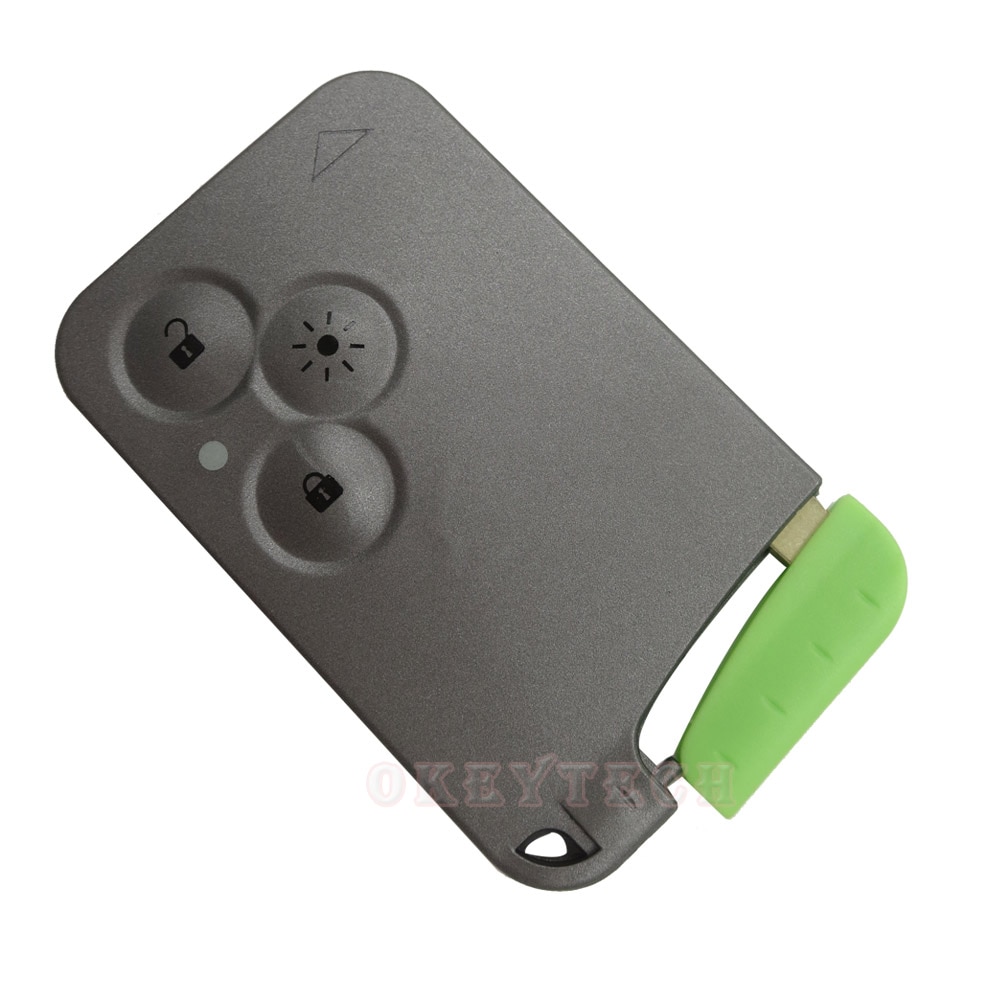 OkeyTech Replacement 3 Button Remote Key Card Case Shell Fob Cover & Insert Small Key Blade Smart Card for Renault Laguna Espace