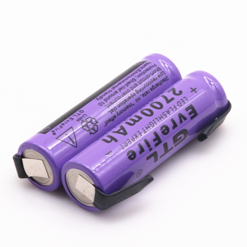 14500 litiumakkua litiumakku ladattavat akut hitsaus nikkelilevyakut 3.7v 2700 mah taskulampulle