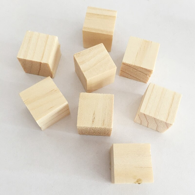 Bloques cuadrados de madera maciza para niños, juguetes educativos para edades tempranas, bloques de ensamblaje, adorno para manualidades, artesanía en madera