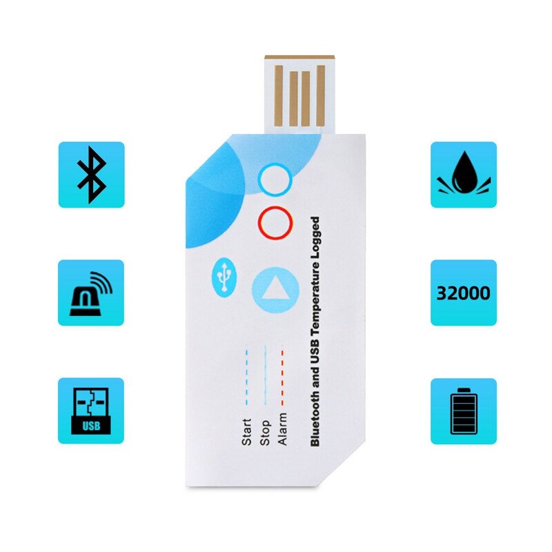 USB Temperature Data Logger Disposable RH TEMP Dat... – Grandado