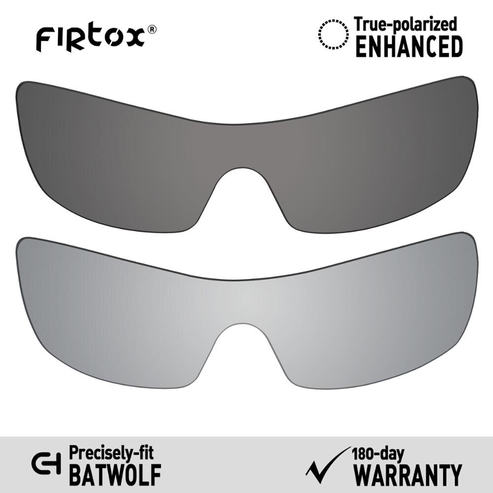 Firtox verdadeiro uv400 lentes polarizadas substituição para-óculos de sol oakley batwolf oo9101 (lente compatível apenas)-várias cores: Black-Titanium