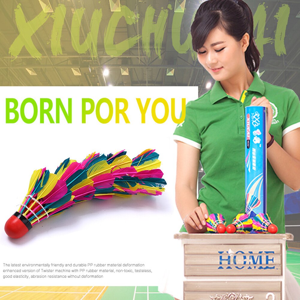 11 pces competição recreativa artificial pena esportes treinamento colorido peteca ginásio acessórios portátil bola de badminton