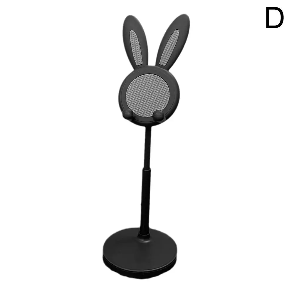 Stojak na telefon Cute Cartoon Bunny — regulowany i kompatybilny z iPhone, Kindle, IPad, Switch, tabletem i nie tylko!: czarny