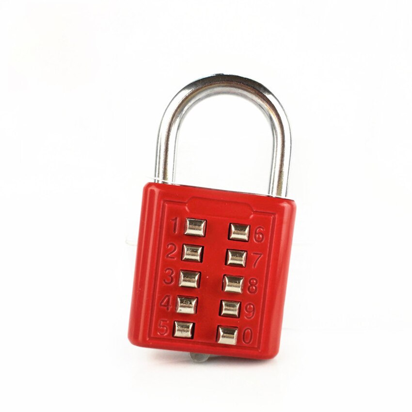 10 Digit Number Button Code Lock Zinc Alloy Password Padlock Outdoor Locker Safety Locks Travel Suitcase Protector Lock