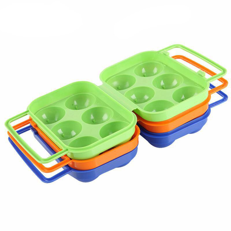 6 Grids Egg Holder Box Kitchen Storage Box Egg Carrier For Outdoor Camping Hiking Picnic