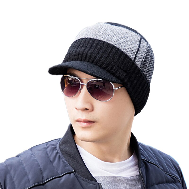 Wintermutsen voor mannen skullies muts wintermuts heren dames wollen sjaal mutsen set bivakmuts masker gorras muts gebreide muts: Hoed