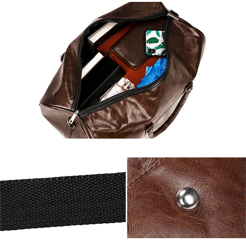Large capacity Outdoor Short-distance Travel Bags Soft Pu Leather Women Duffel Bag Casual Men Sports Fitness Handbag