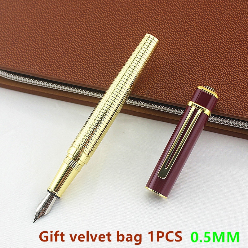 Luxury diamond Golden Stainless Fountain Pen Nib velvet bag