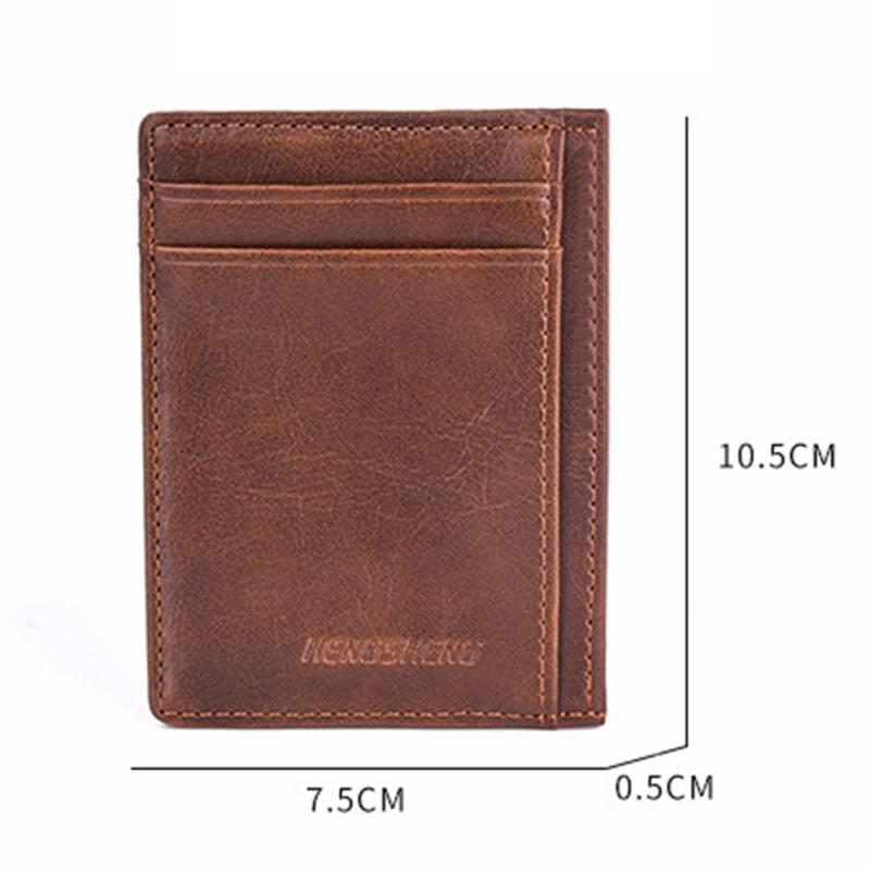 3 Colors Wallets Thin Men's Leather Multi-Card Wallet Retro Solid Color Mini Card Package Coin Purses: 01