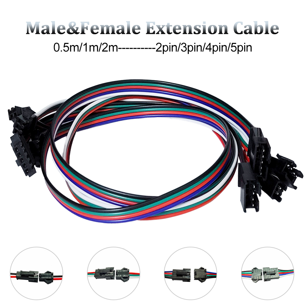 2Pin 3Pin 4Pin 5Pin Männlich Weiblich Verlängerung Kabel 0,5 m 1 m 2 m JST Draht Stecker Stecker Kabel für WS2811 WS2812 RGB LED Streifen Licht