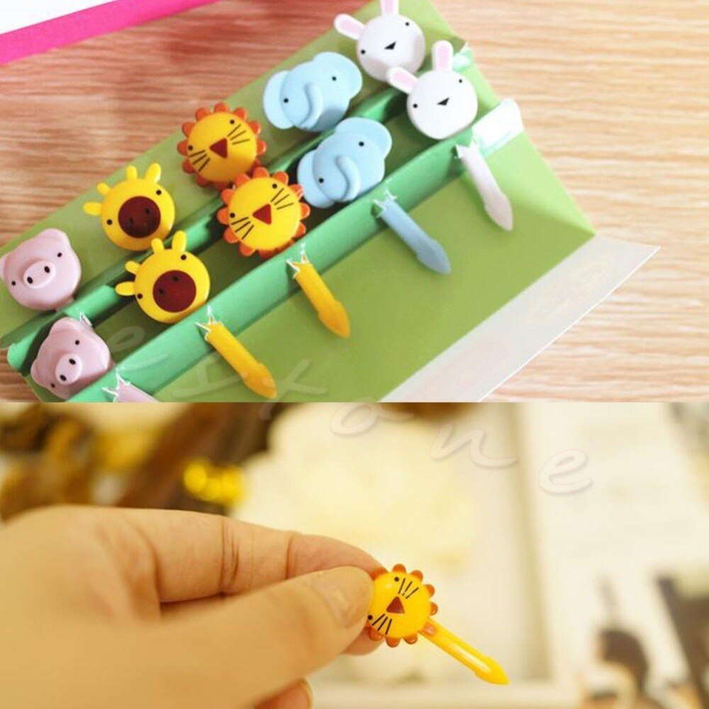 Fourchettes fruits aliments animaux 10 pièces, fourchettes Bento décor de boîte à déjeuner accessoire