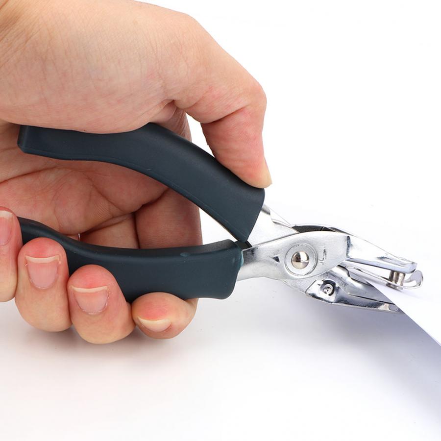 1PC School Office Metal Single Hole Puncher Hand Paper Punch Handheld Single Hole Scrapbooking Punches 8 Sheets Slot Puncher