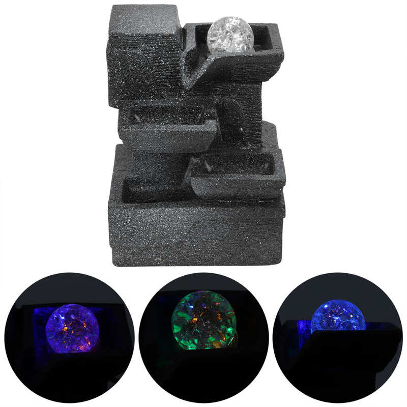 Tabletop Fountain Resin Waterfall Fountain Office for Home