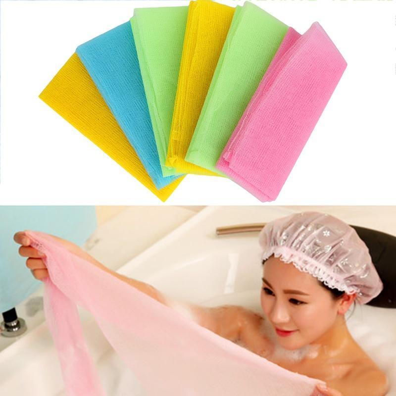Nylon mesh badekar bruser kropsvask ren eksfoliere pust skrubbe håndklæde klud skrubber sæbeboble til badet som loofah 1pc