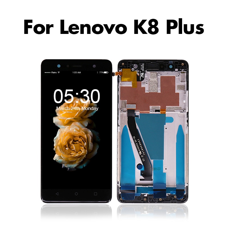 Original LCD for Lenovo K8 Plus Screen Display Frame+Touch Panel Digitizer for Lenovo K8 Plus LCD Repair