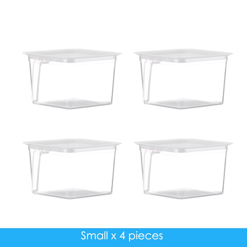 Récipient de stockage en plastique avec couvercles poignée réfrigérateur stockage clair aliments conteneurs petit réfrigérateur boîtes de rangement cuisine R2023: S4