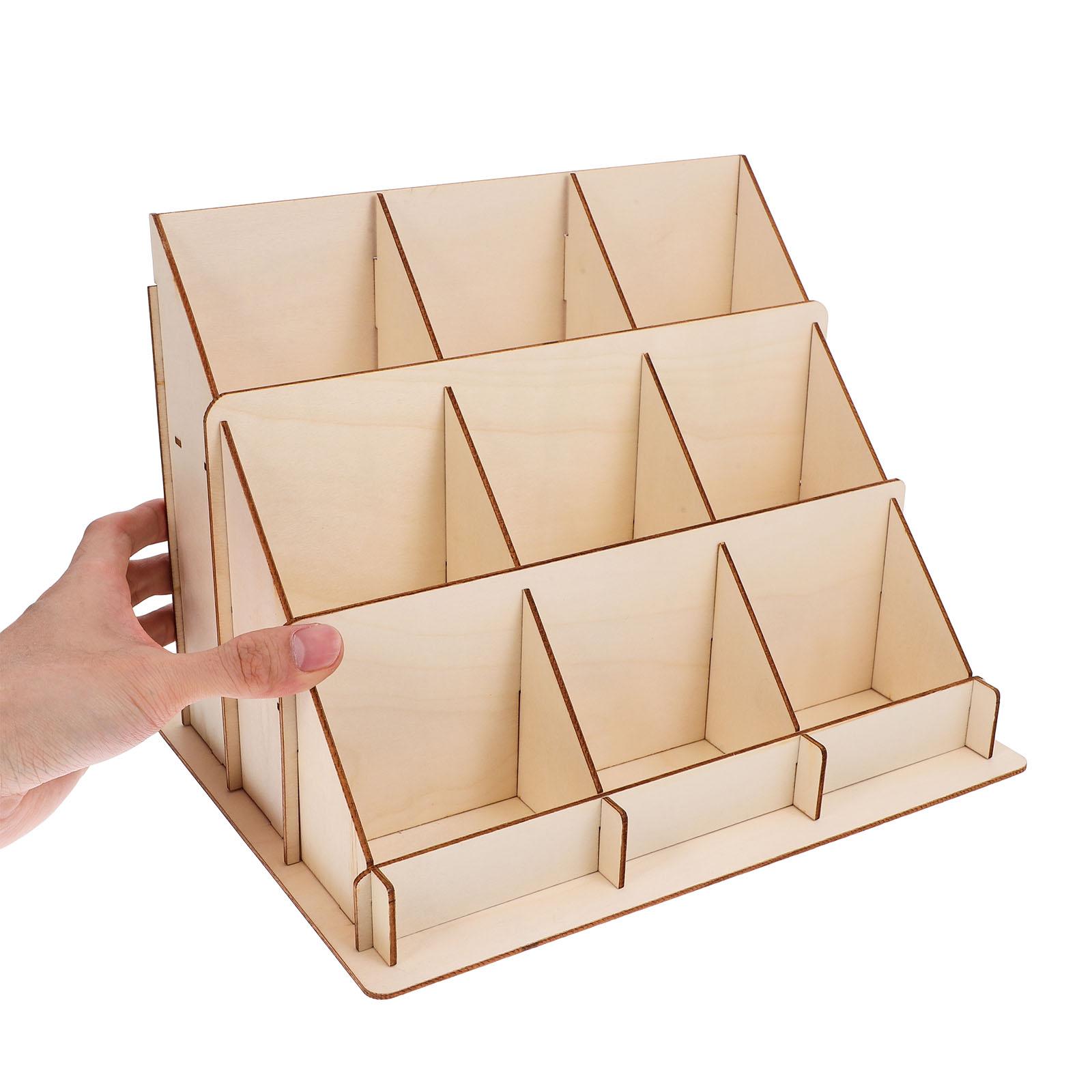 Wood Card Display Stand Business Rack Sturdy Desk ganizer Postcard Holder Retail Shelf Greeting Decor Spacious Multi