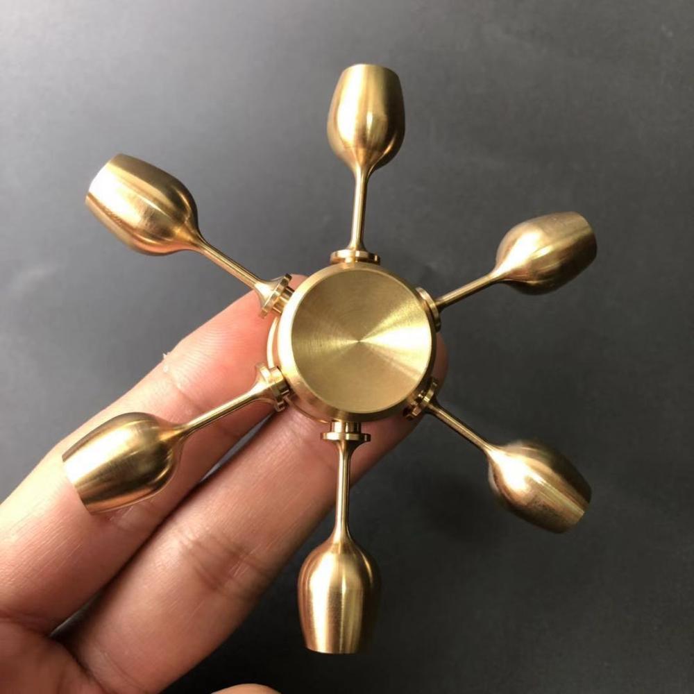 Copper Hand Spinner Fidget Metal Bearing Edc Finger Electroplate Hybrid Aluminum Alloy Metal Fidget Children Relieve Stress