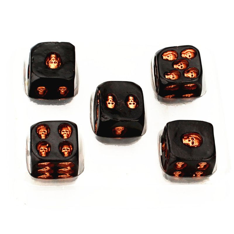 5Pcs/set Skull Bones Dice Six Sided Skeleton Dice Club Pub Party Game Toys Resin Dice for Children Adults