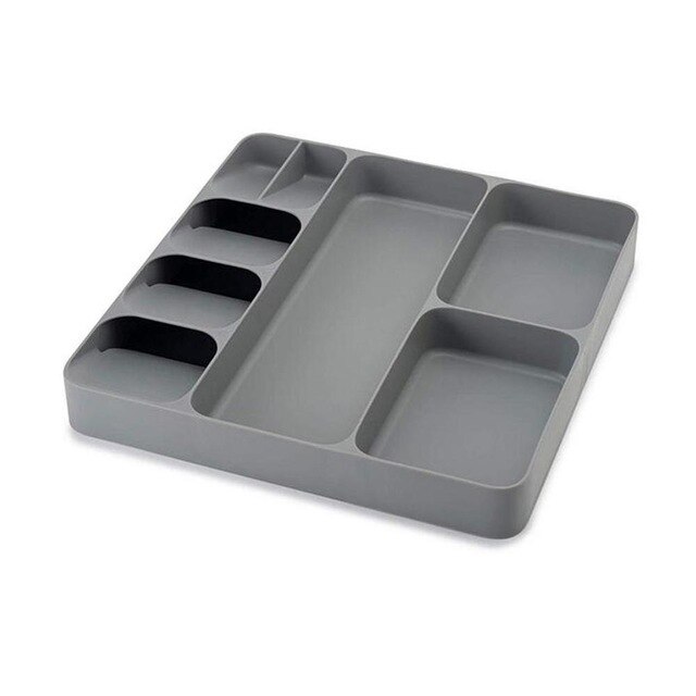 Drawer Cutlery Utensils Tray Store Organizer Drawer Kitchen Tools Drawer Divider Kitchen Storage Cabinet Plastic Drawers: for cutlery-gray