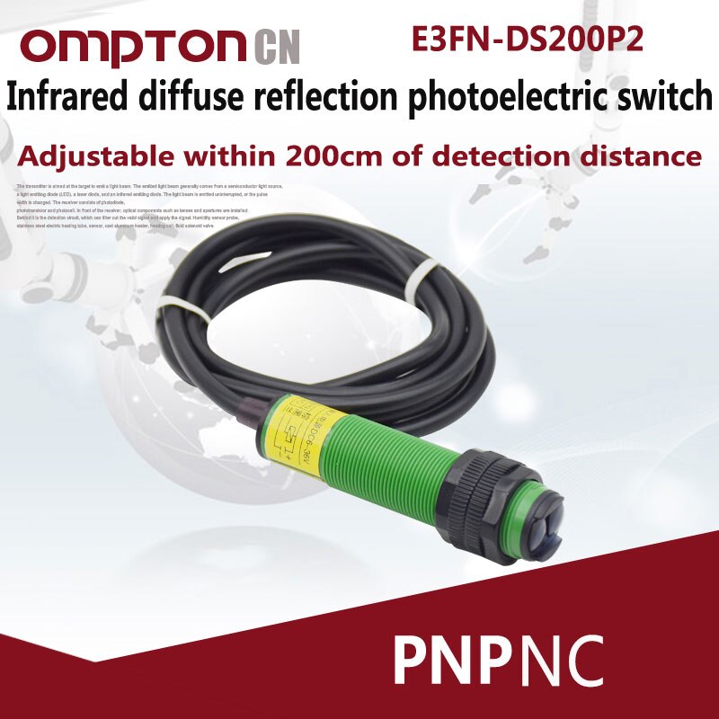 Photoelectric Sensors E3FN-DS200P2 PNP NC Infrared diffuse reflection photoelectric switch Detect objects Any opaque objects