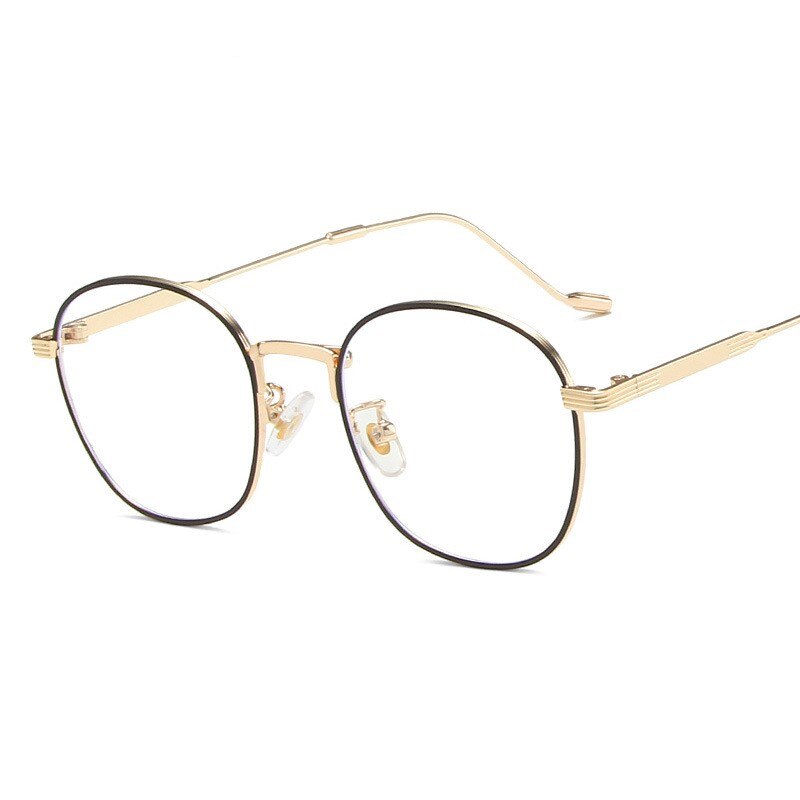 Gafas con montura metálica para hombre y mujer, lentes ópticas para miopía, con luz azul, clásicas, Retro, para ordenador,