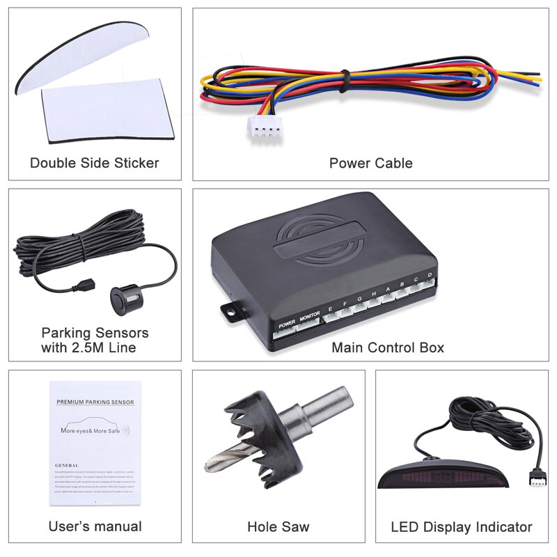 Voiture Parktronic LED Capteur De Stationnement Avec 8 Capteurs De Recul Radar de Stationnement de Voiture Détecteur de Moniteur De Système