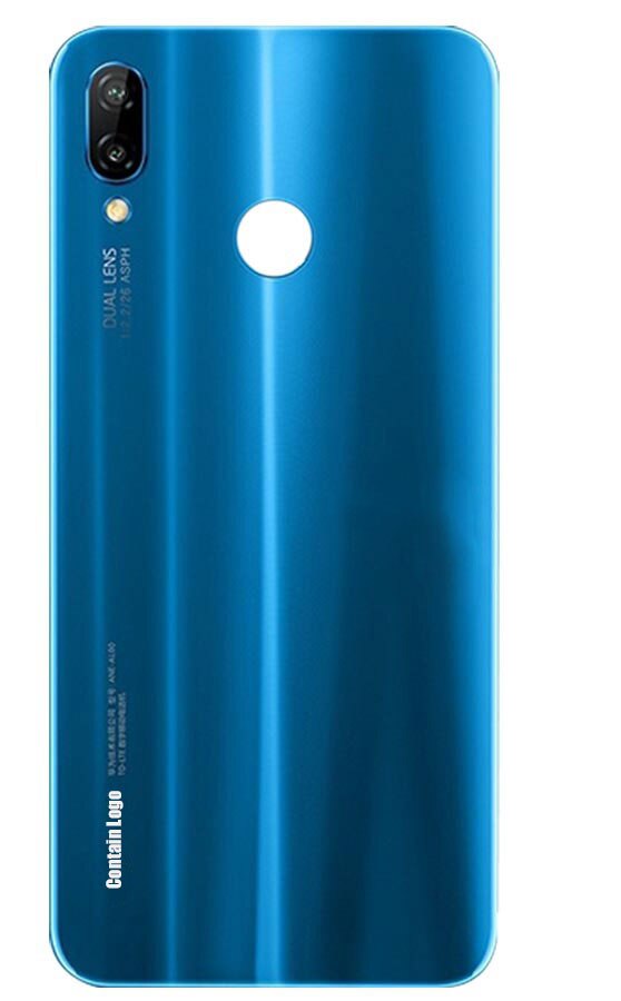 Funda trasera de cristal para Huawei P20 lite, protector de batería con lente de cámara para Huawei P20 Lite Nova 3e: Blue With Lens