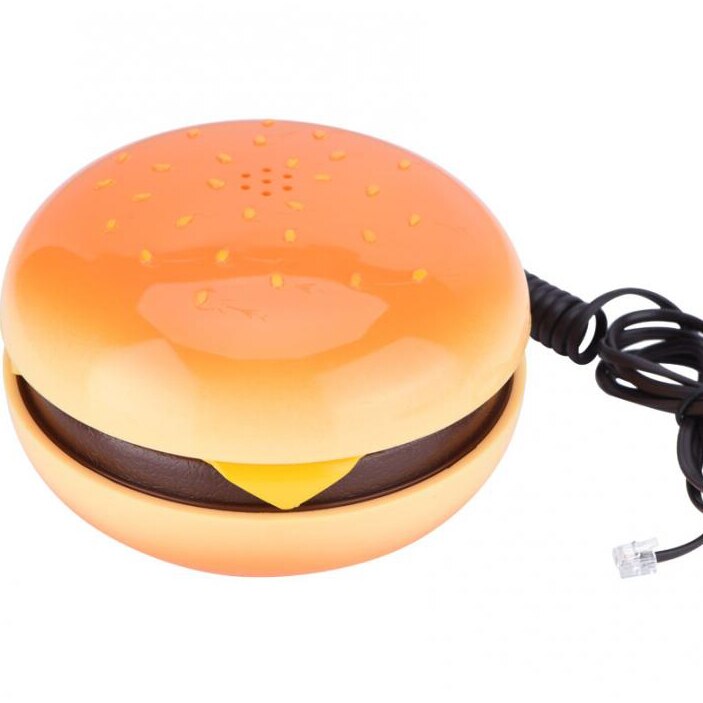 Voor kinderen Mode vaste Hamburger mini huis geel Snoer wired telefoons voor thuis vaste Bureau vaste Telefoon kids vrouwen