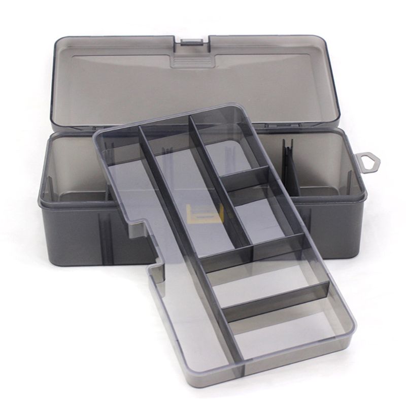 Multi-division Dual Layer Tool Storage Box Multifunctional Organize Fishing Lure