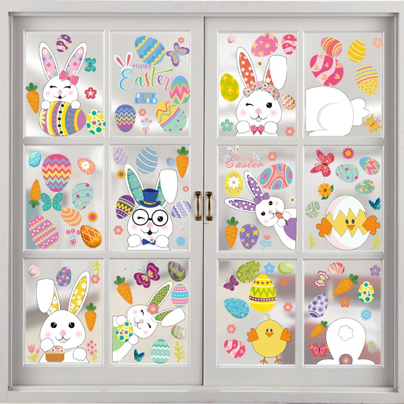 Easter Egg Decoration Wall Stickers Glass Stickers Mall Storefront Scene Layout Window Stickers Window Stickers