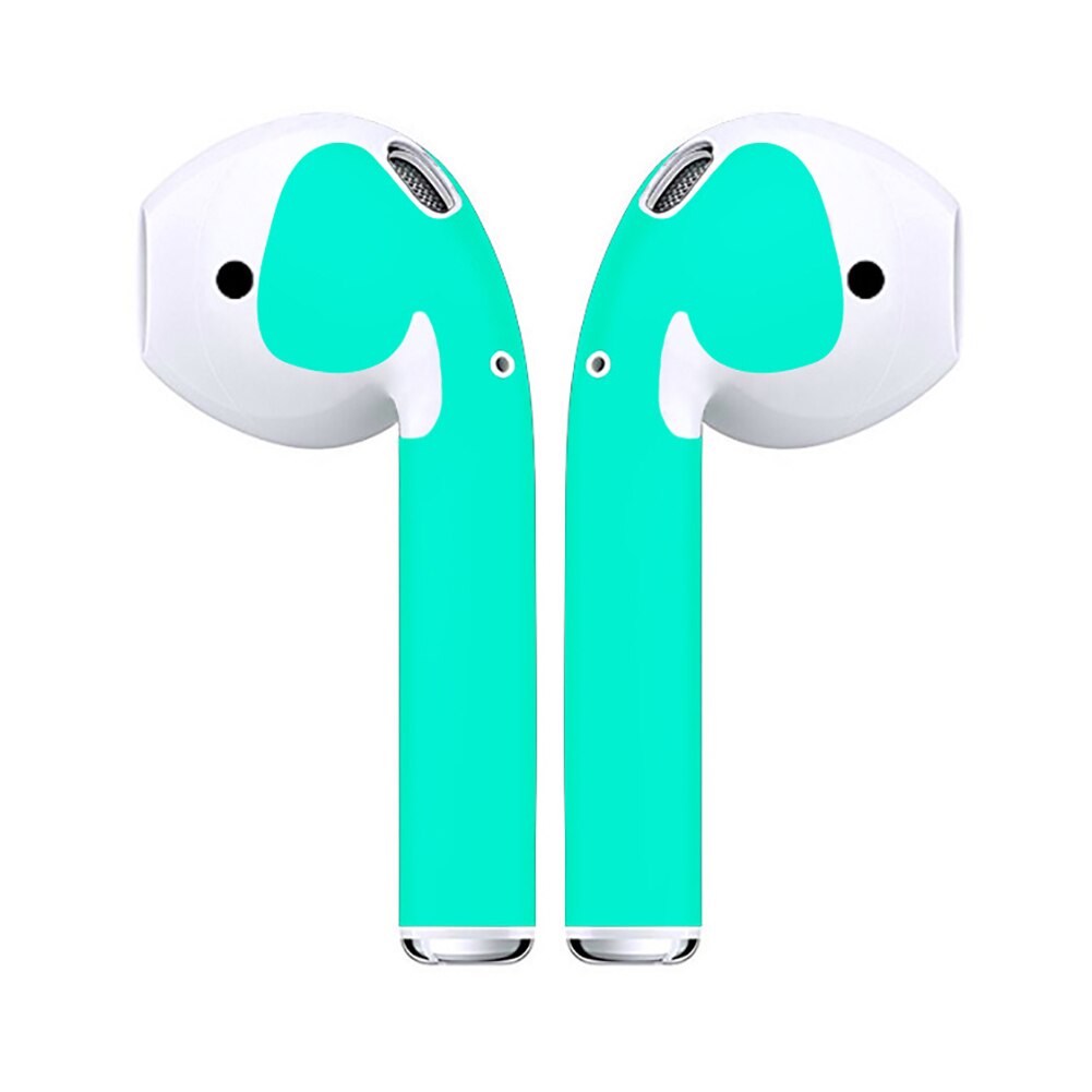Effen Kleur zelfklevende Anti-kras Sticker Cover voor Appels Air-Pods Oordopjes: Teal