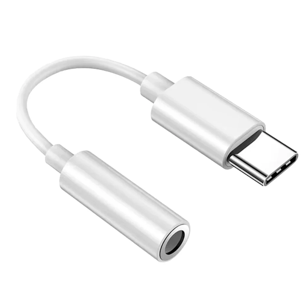 Para Iphone 15 Plus 15 Pro Max USB tipo C a conector de 3,5mm Cable de Audio adaptador auxiliar para auriculares para Iphone15 conector accesorios de teléfono: Blanco