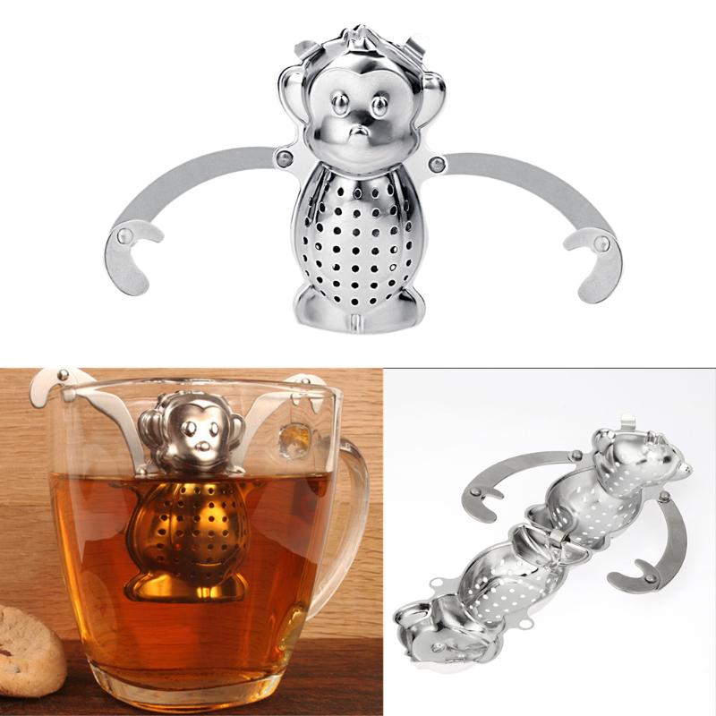 Monkey Shape Tea Infuser Loose Leaf Strainer Herbal Filter Tray Spice