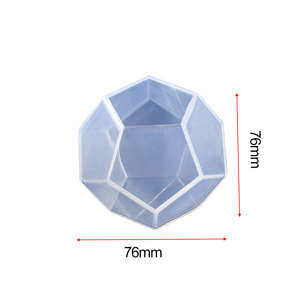Moule en Silicone sphère à facettes dodécaèdre, Micro paysage 3D, résine époxy pour bricolage, artisanat en résine époxy, décoration de Table de maison: GRIS