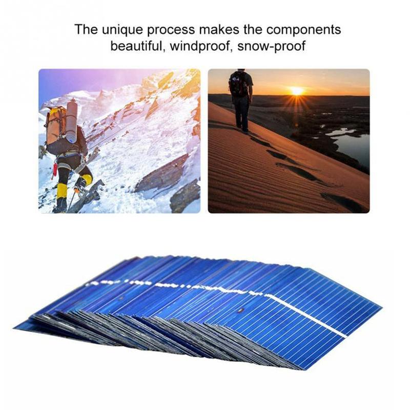 100Pcs Solar Wafer Polykristallijne 52*26Mm Diy Solar Hoge 26*52*3Mm Zonnecel Panel Diy Charger Batterij Q1I2