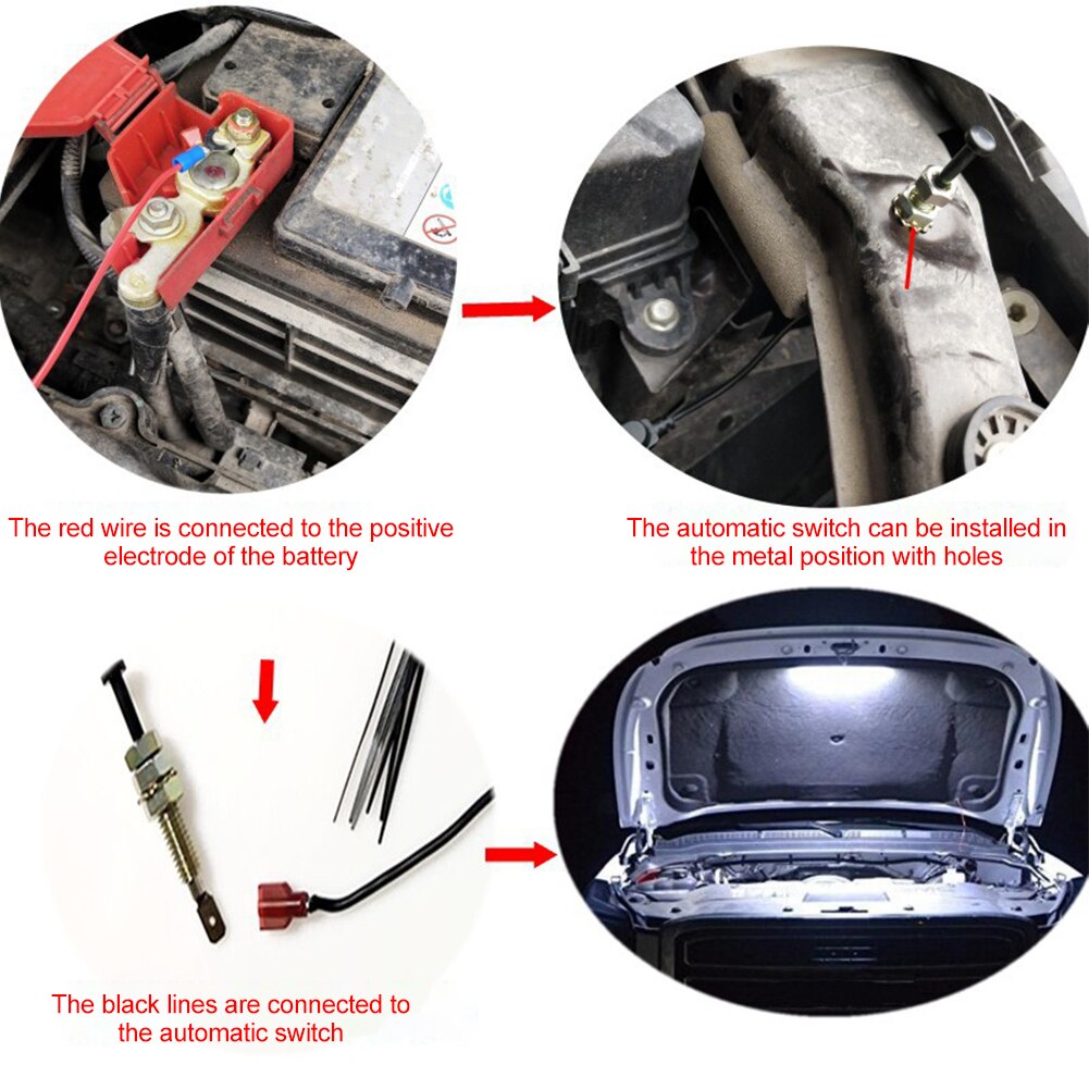White Universal Strip Inspection High Brightness Repair Lamp Engine Under Hood LED Light Kit Easy Install With Automatic Switch