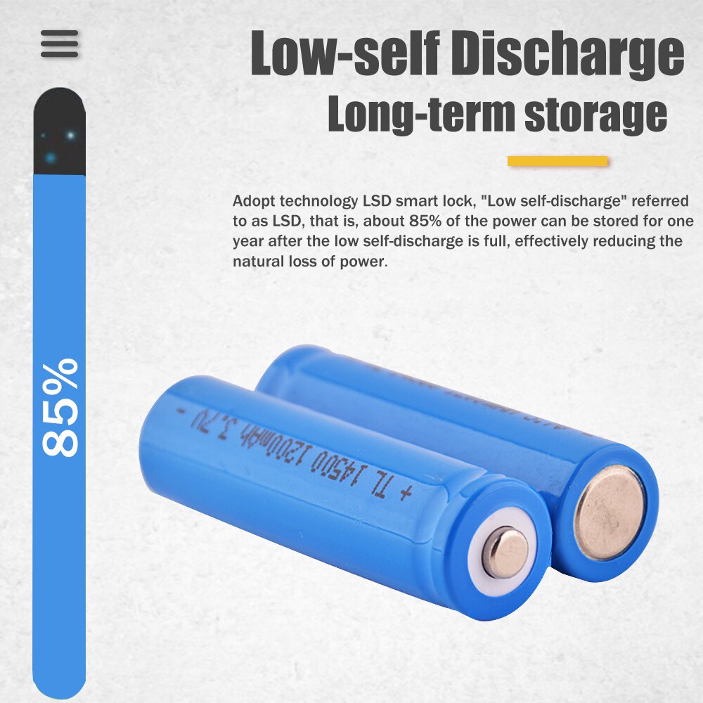 2 Batteries Rechargeables XTAR 14500 - 3.7V 1200mAh - Lithium-ion Longue Durée