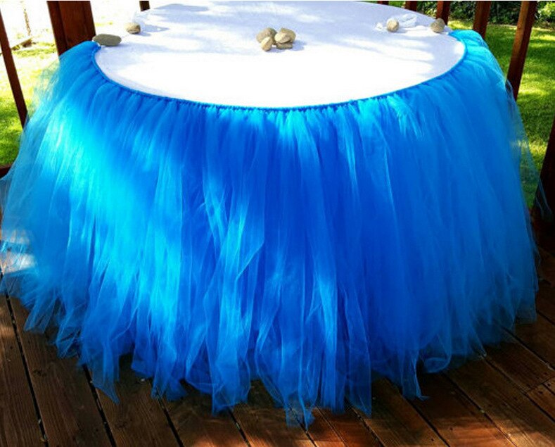 Färgglad bordskjol tyll duk för bröllop festival fest dekoration baby shower fest bord sockel hem textil: Stil 2