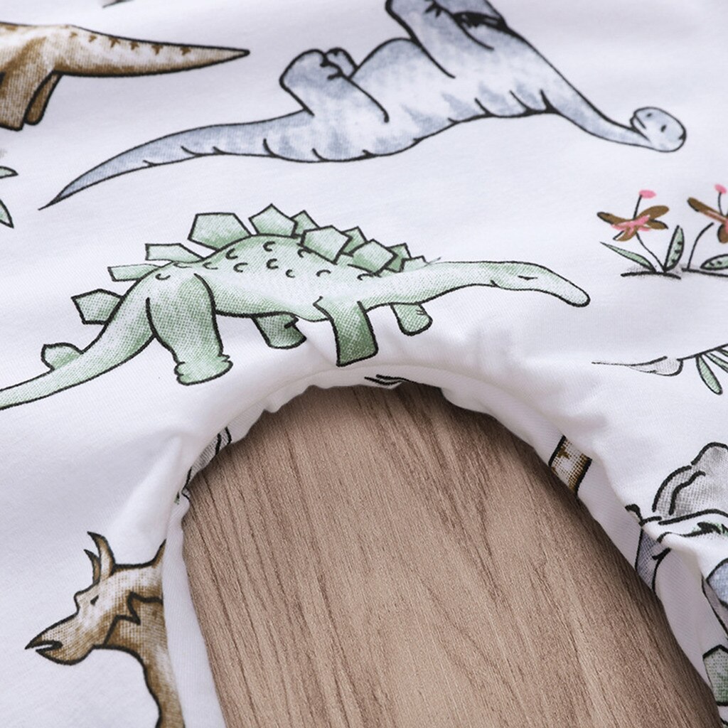 0-24m pajacyki noworodek chłopcy dziewczęta ubrania kreskówki z nadrukiem dinozaura romper kombinezon stroje Combinaison Bebe Garcon