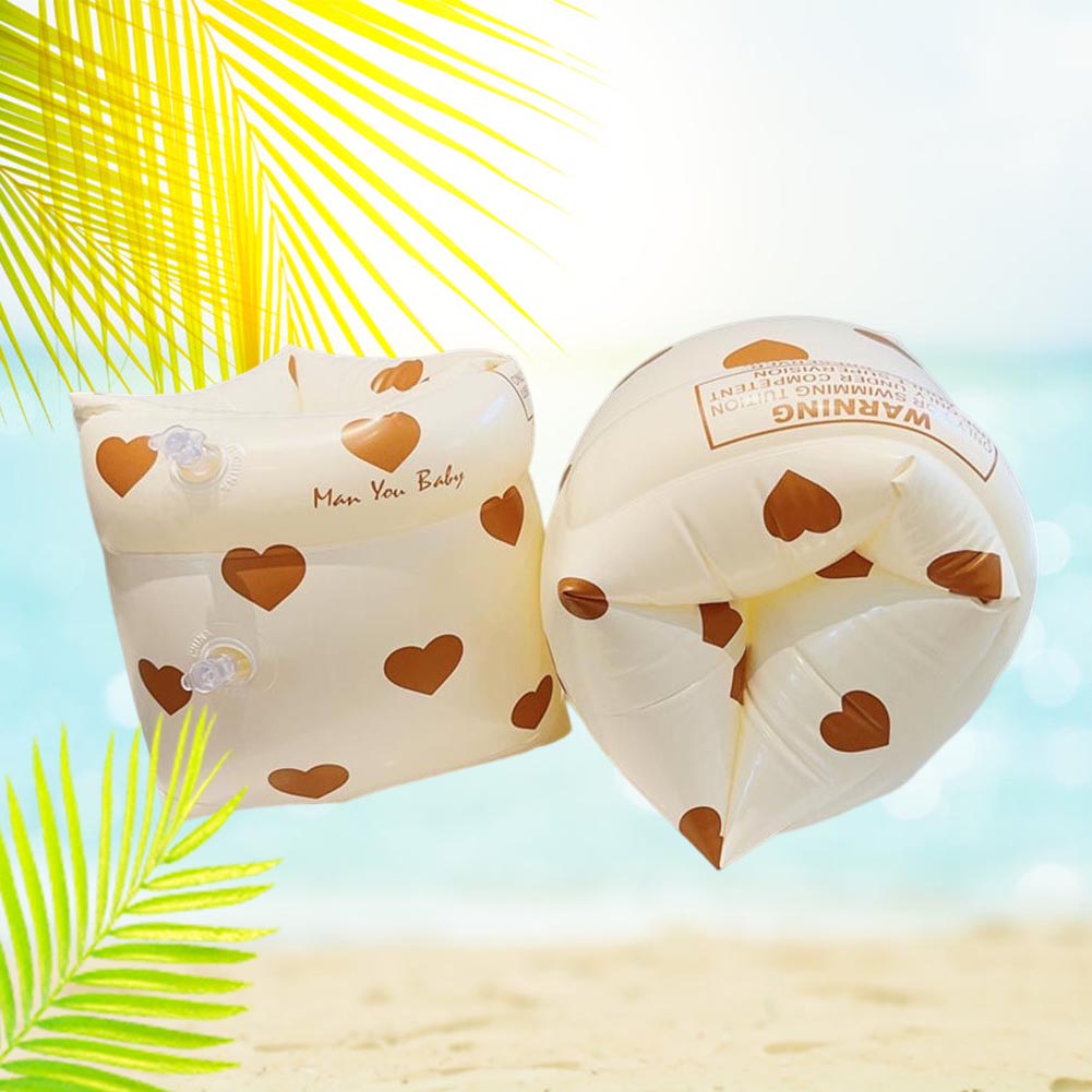 Manguitos circulares para brazo flotante, bolsa de aire doble, flotadores inflables para piscina, equipo de natación con estampado de PVC para adultos y niños, 1 par