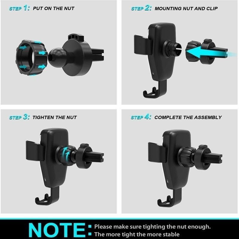 Universele Auto Telefoon Houder 10W Qi Draadloze Oplader Auto Stand Snel Opladen Geen Magnetische Mobiele Houder Zwaartekracht Voor Telefoon beugel