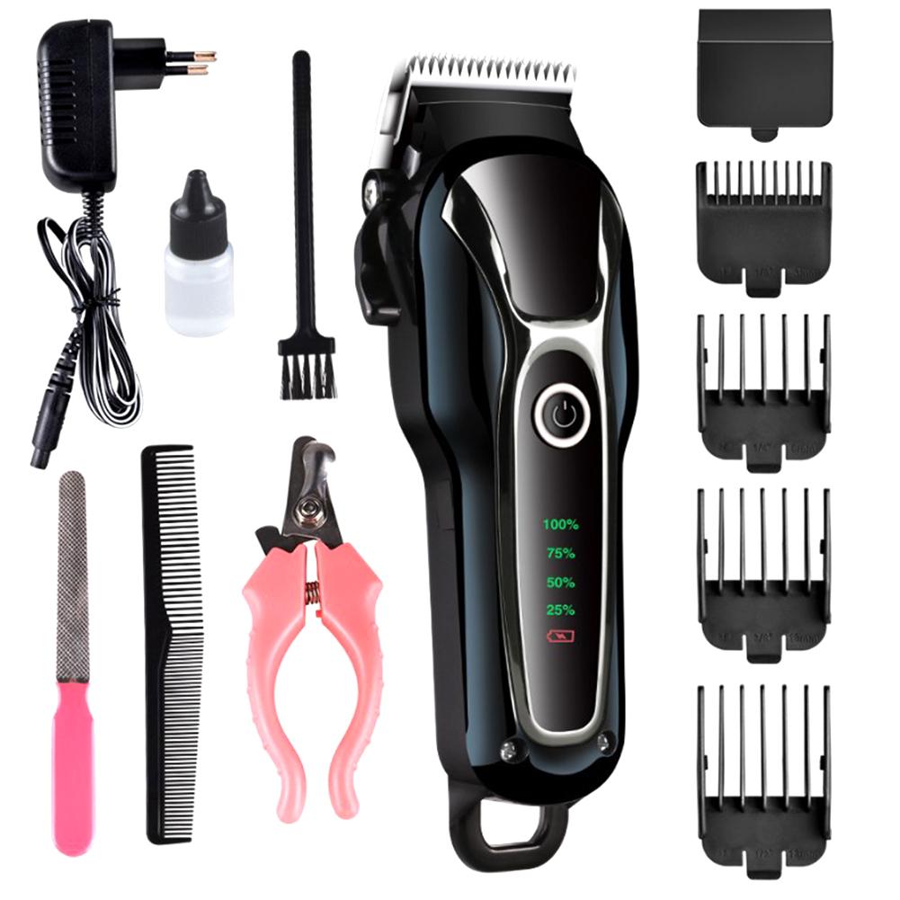 Electrical Dog Clipper Kit EU Plug Rechargeable Dog Trimmer Pet Grooming Tool Set Comb Scissors Hair Trimmer