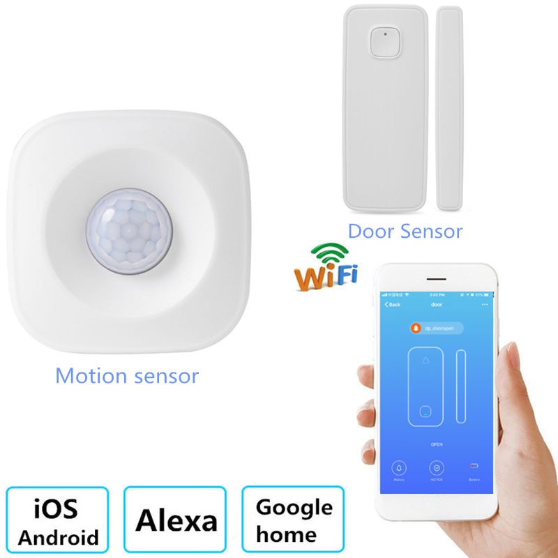 Wifi Motion Sensor PIR Smart Afstandsbediening Draadloze Deur Detector Voor IOS Android Smartphone Compatibel Alexa Google Home IFTTT