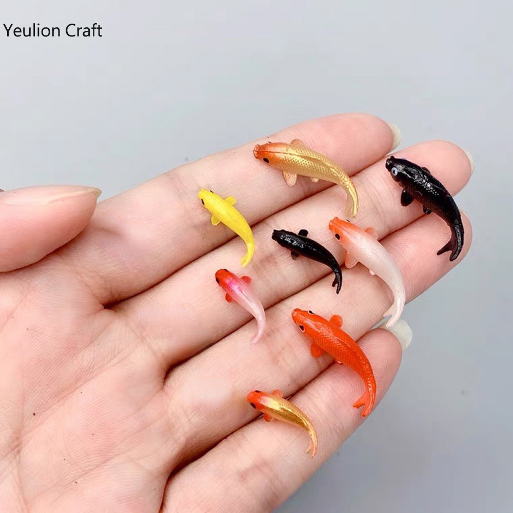 YeulionCraft-Modèle de poisson rouge en PVC souple, Matériau de remplissage Crystal Ocean, Mini poisson 3D, Remplisseur de marijuana, Élection Xy, 5 pièces par ensemble