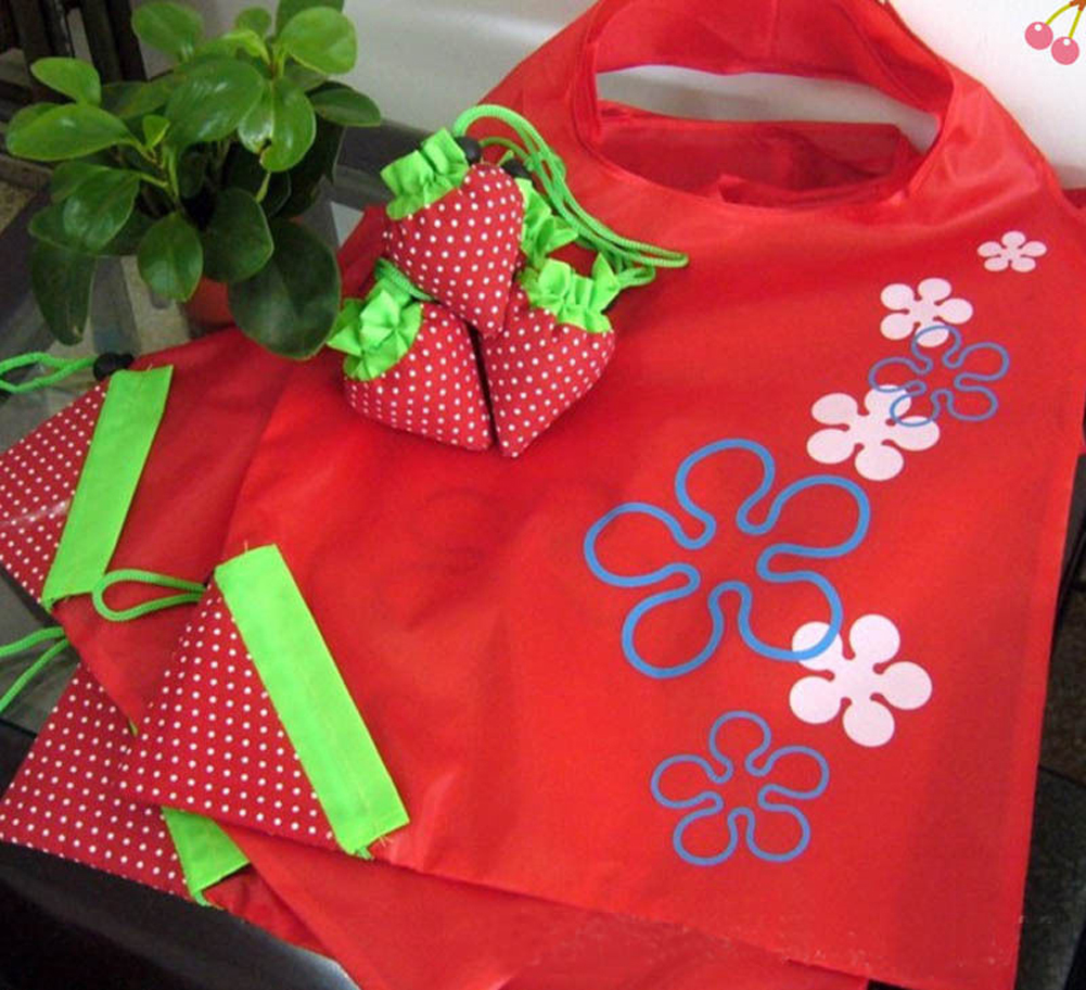 Sac à main pliable de stockage d'eco sacs à provisions pliables réutilisables en Nylon d'épicerie grand sac 8 couleurs: Rouge